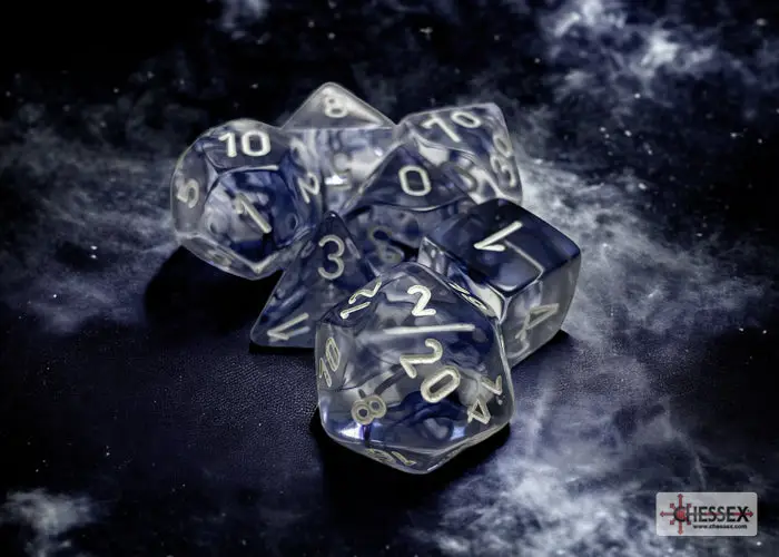 RPG Dice Set: Nebula - Polyhedral - Black/White (7)