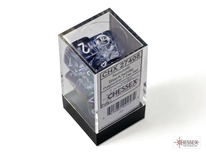 RPG Dice Set: Nebula - Polyhedral - Black/White (7) - Image 9