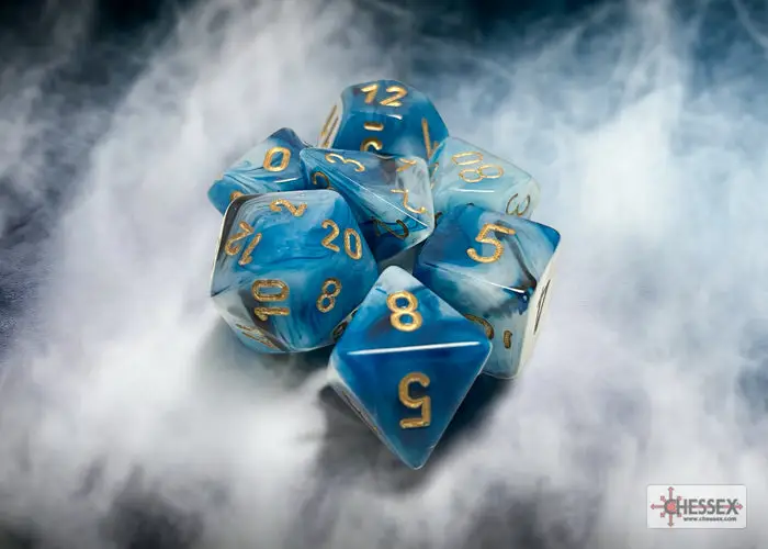 RPG Dice Set: Phantom - Teal/Gold (7)