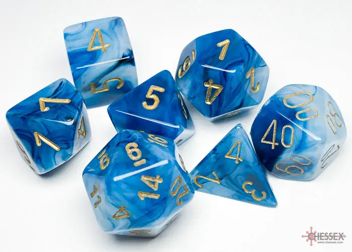 RPG Dice Set: Phantom - Teal/Gold (7) - Image 3