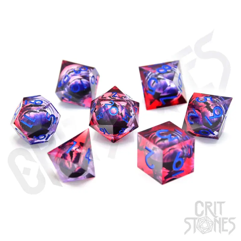 RPG Dice Set: Resin - Sharp Edge - Floating Eye - Elder Dragon's Gaze