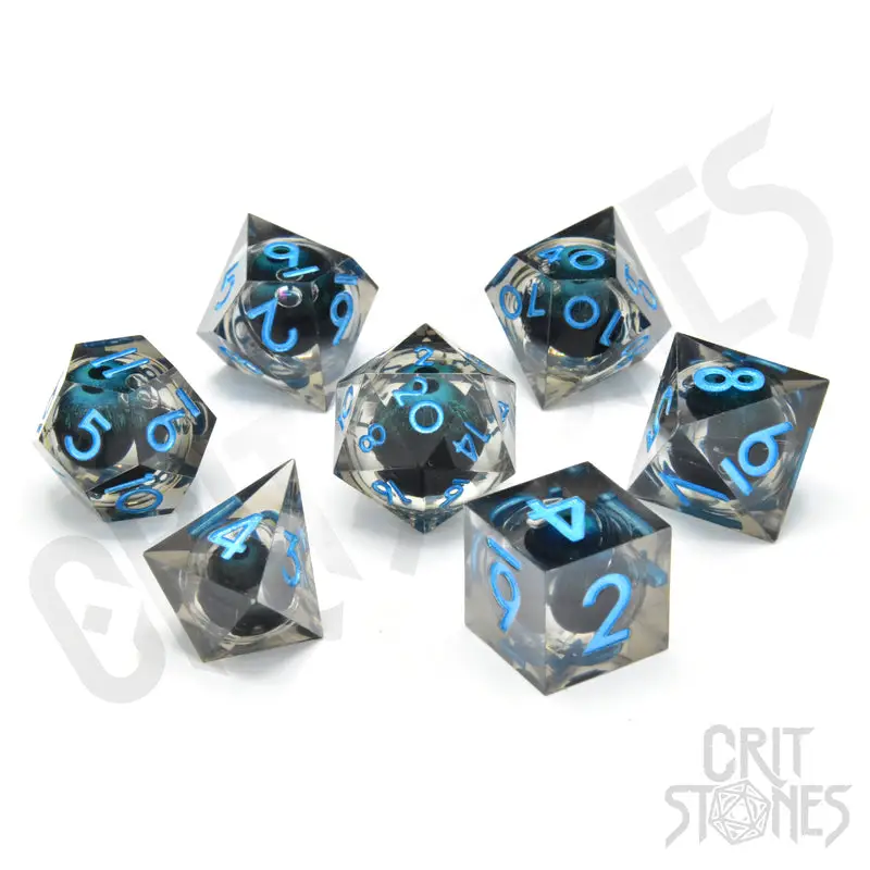 RPG Dice Set: Resin - Sharp Edge - Floating Eye - Ice Giant's Gaze