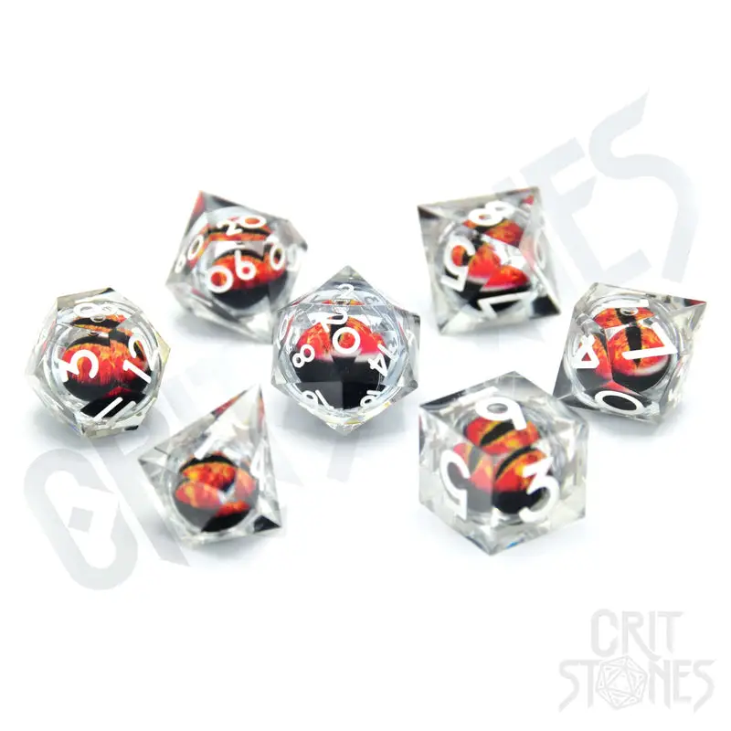 RPG Dice Set: Resin - Sharp Edge - Floating Eye - Sage Dragon's Gaze