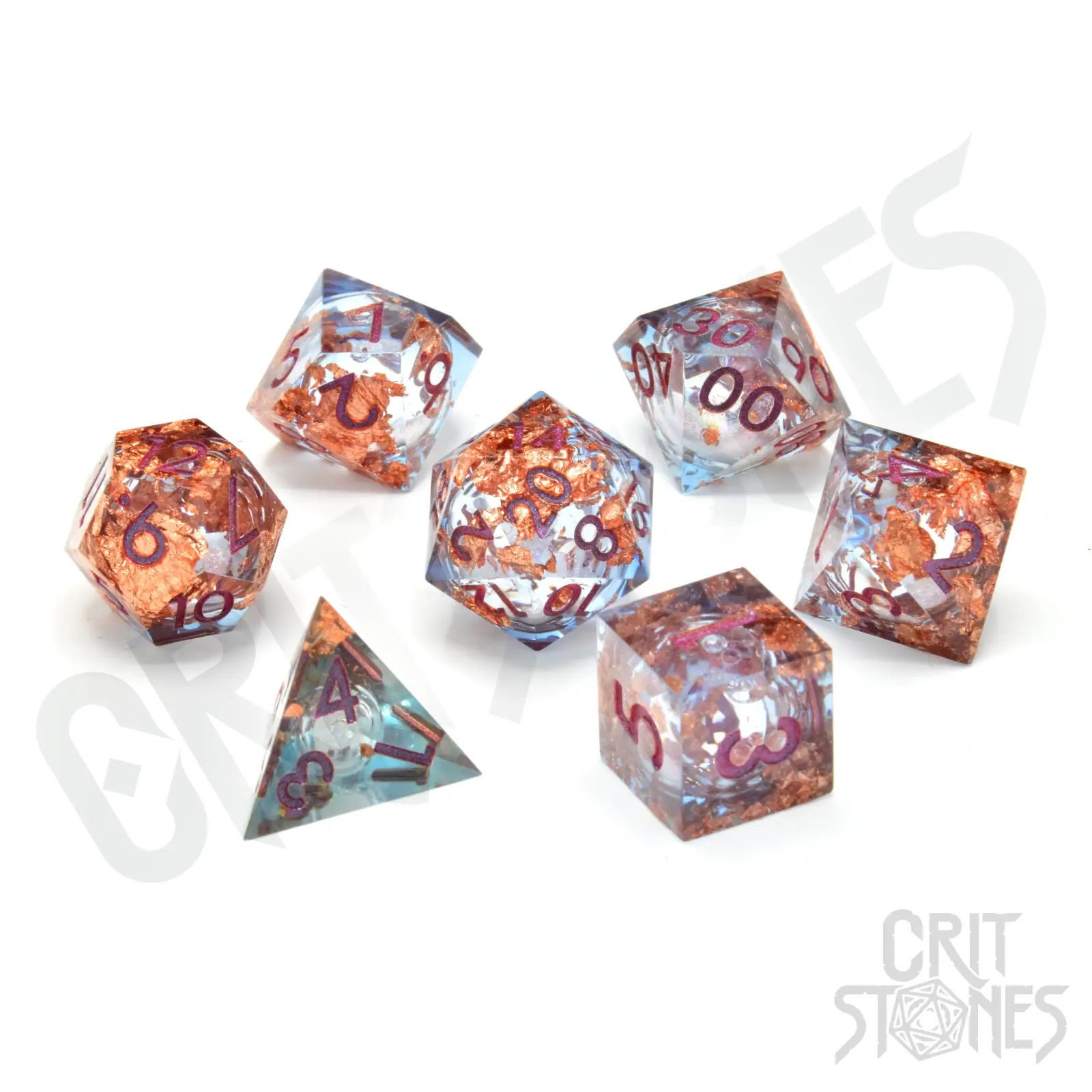 RPG Dice Set: Resin - Sharp Edge - Liquid Core - Seraphic Reverie (7)