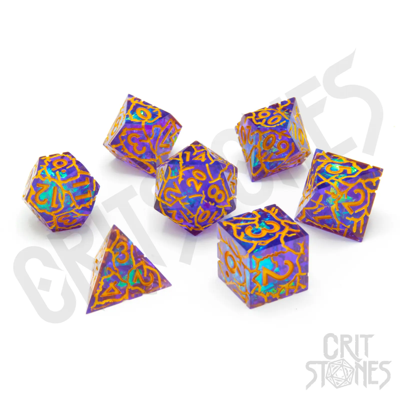 RPG Dice Set: Resin - Sharp Edge - Radiant Rune (7)