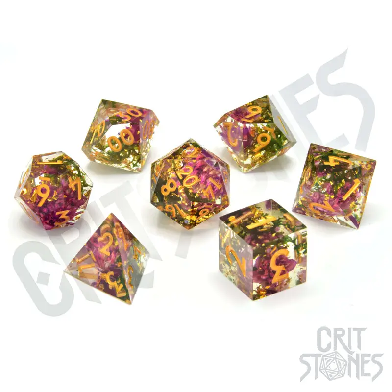RPG Dice Set: Resin - Sharp Edge - Sunlit Garden