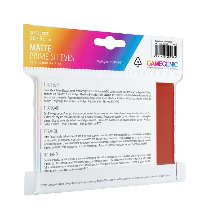Sleeves: Matte - Prime - Standard - Red (100) - Image 2
