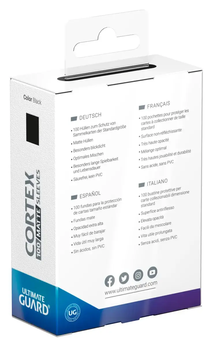 Sleeves: Ultimate Guard - Cortex - Matt-Schwarz (100) - Image 2