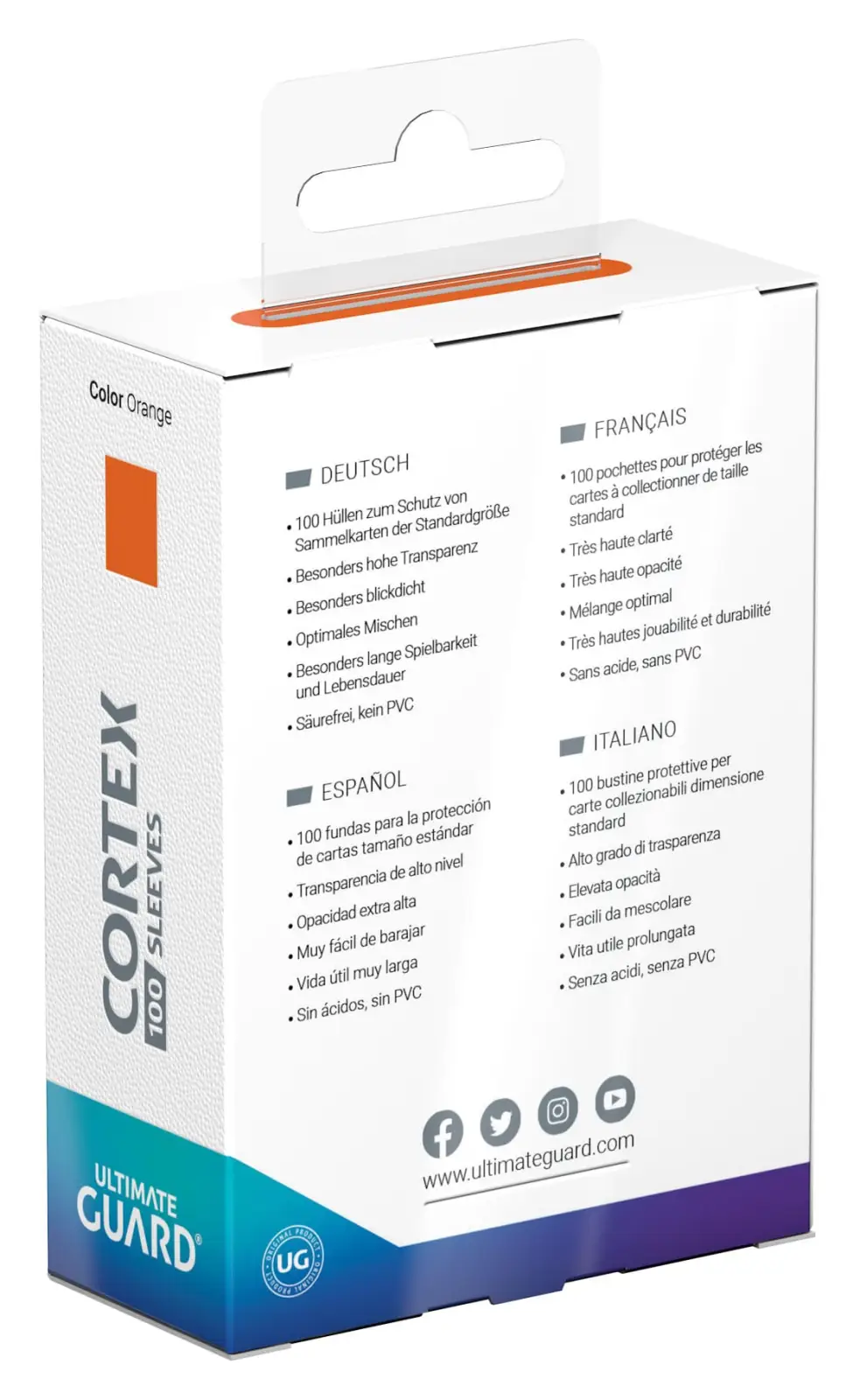 Sleeves: Ultimate Guard - Cortex - Orange (100) - Image 2