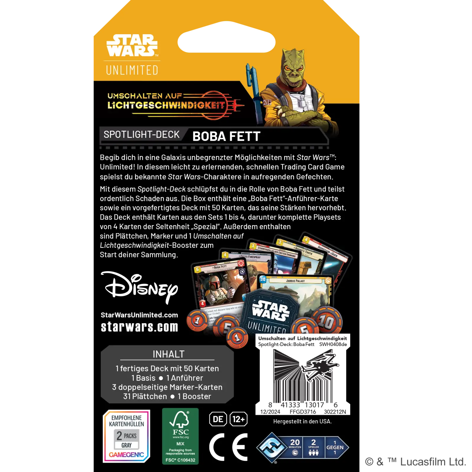 Star Wars: Unlimited - Umschalten auf Lichtgeschwindigkeit- Spotlight Starter Deck - Boba Fett (DE) - Image 2
