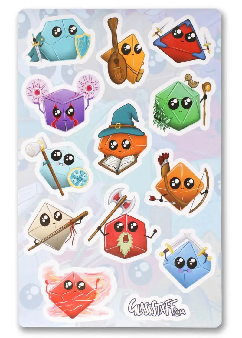 Sticker: Kawaii Dice - Classes