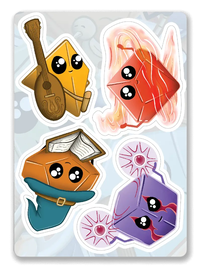 Sticker: Kawaii Dice - Pack 2