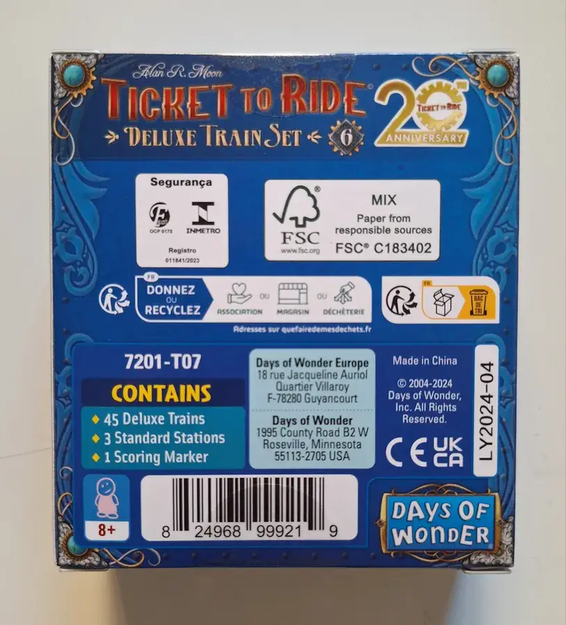 Ticket to Ride: Deluxe Train Set - Blue Passenger Car - 20th Anniversary - Image 2