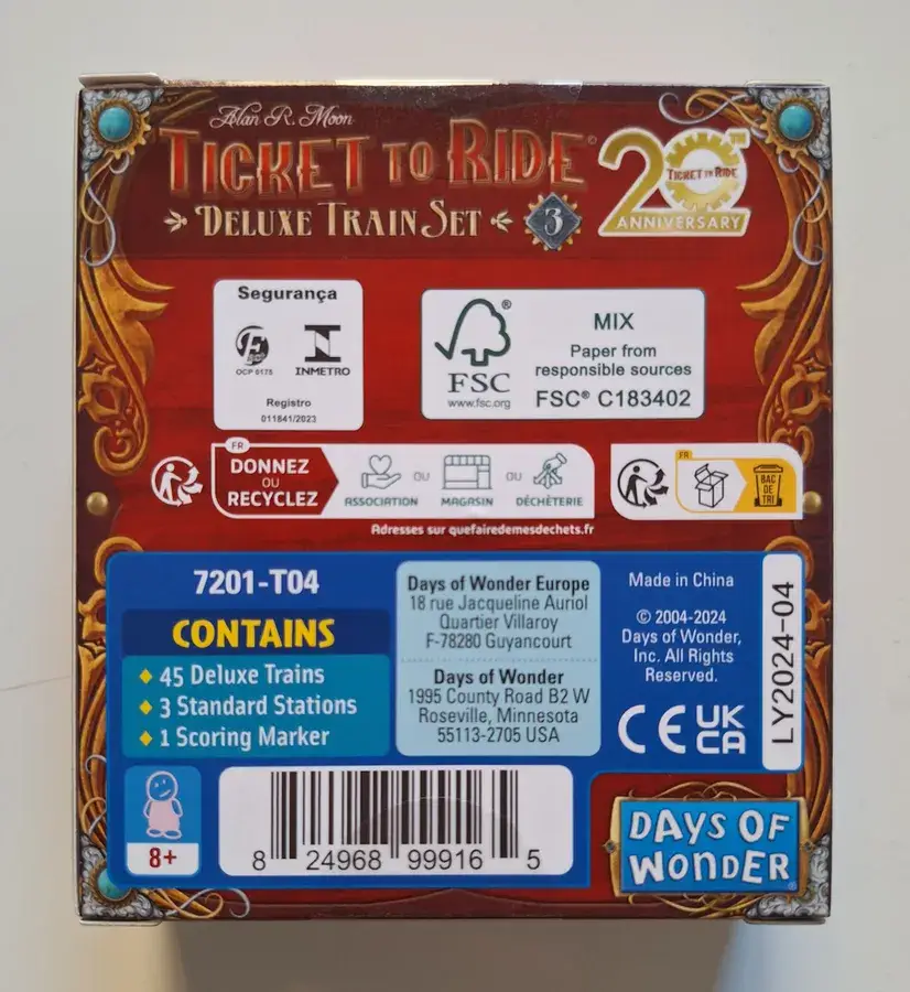 Ticket to Ride: Deluxe Train Set - Red Passenger Car - 20th Anniversary - Image 2