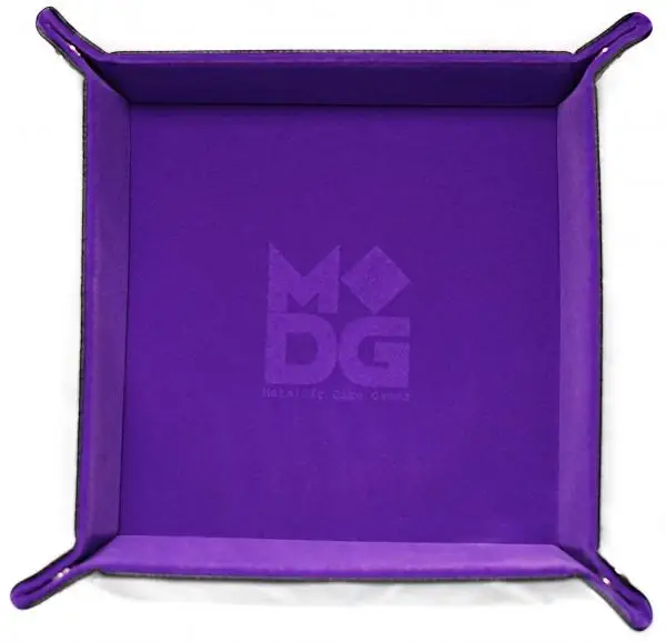 Velvet Dice Tray with Leather Backing: Purple - Image 2