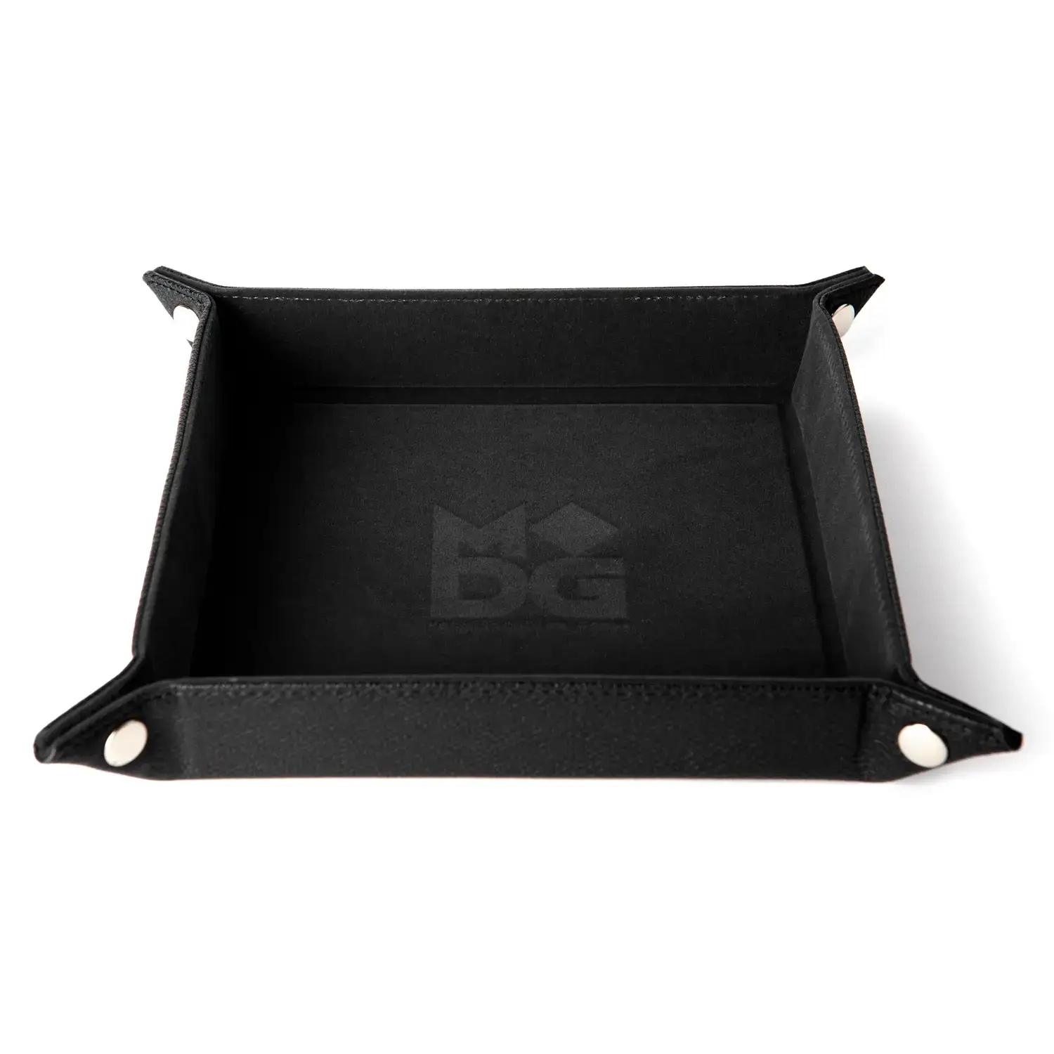 Velvet Dice Tray with Leather Backing: Black