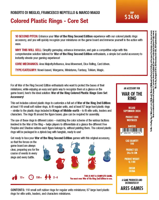 War of the Ring: 2nd Edition - Coloured Plastic Rings - Core Set - Image 2