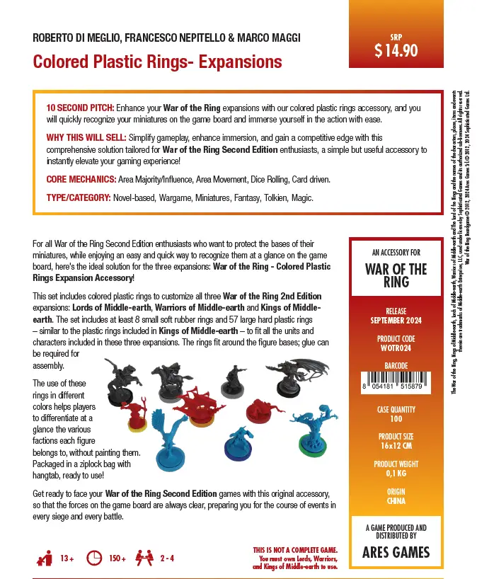 War of the Ring: 2nd Edition - Coloured Plastic Rings - Expansions - Image 2